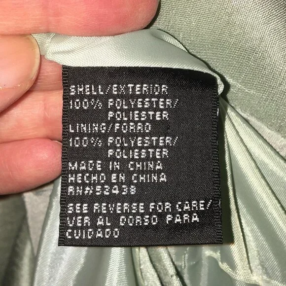 Sag Harbor Suit Petite Size 8P Seafoam Silvery Green Long Sleeve- Skirt Set - Picture 3 of 16